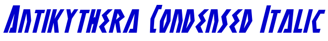 Antikythera Condensed Italic font